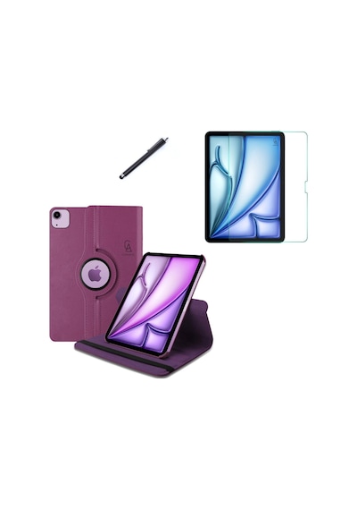 Apple Uyumlu iPad Air 11 2024 A2902-a2903 M2 Dönebilen Tablet Kılıfı + Ekran Koruyucu + Tablet Kalem