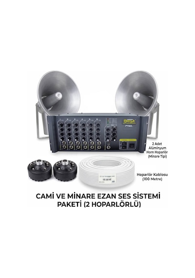 Profesyonel Cami Ve Minare Ezan Ses Sistemi Paketi - Horn Hoparlör