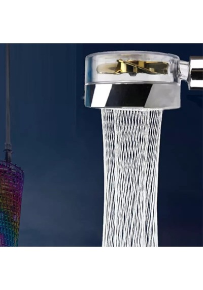 Turbo Duş Başlığı Basınçlı Yağmurlama Stop Düğmeli Renkli Pervaneli Su Tasarruflu Banyo Duş Alosu Diğer