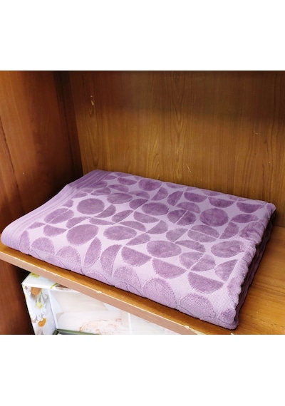 Özdilek Kadife Pamuk Banyo Havlusu 90x150 -circular Mürdüm Mürdüm