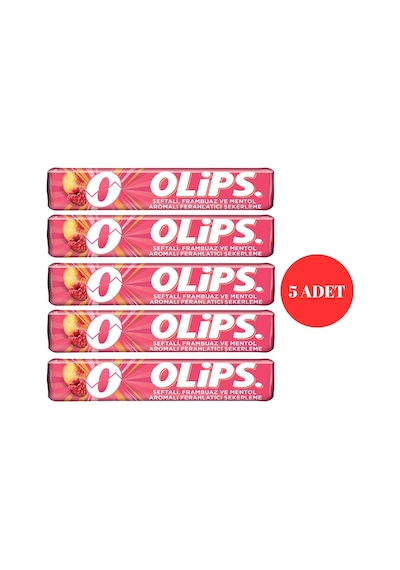 Olips Şeftali Frambuaz Ve Mentol Aromalı Bonbon Şekerleme 28 G 5 Adet