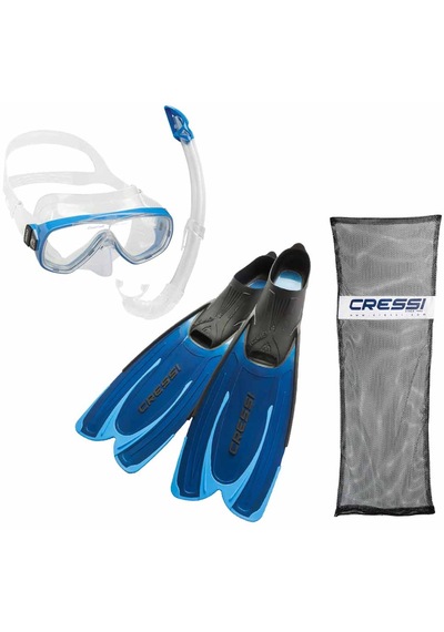 Cressi Agua - Onda - Mexico Palet Maske Şnorkel Set Blue No:39-40 Çok