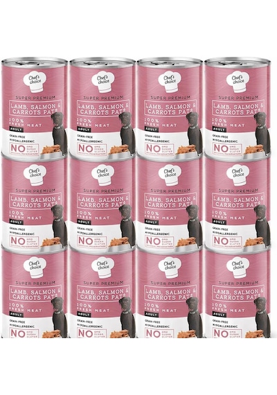 Chef's Choice Kıyılmış Kuzulu Ve Somonlu Köpek Konservesi 400 Gr 12'li
