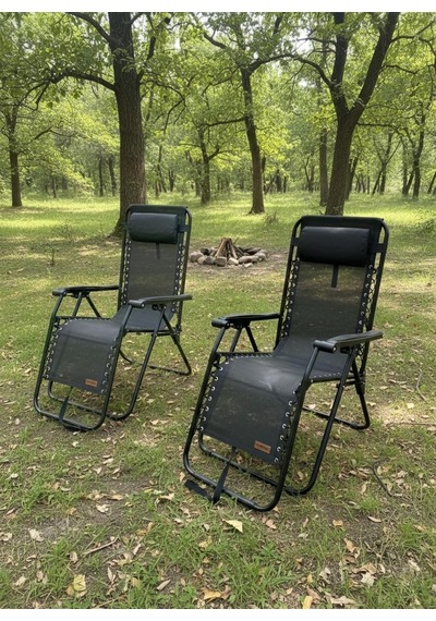 Madfox Easyrest Katlanır Şezlong Sandalye Gri Gri - Siyah