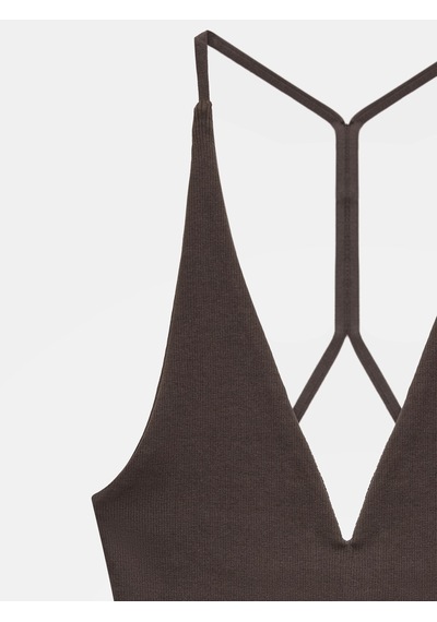Dilvin 21175 Halter Yaka Bodysuit-koyu Kahve