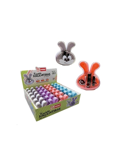 Mikro Mk-4055 Bunny Çift Başlıklı Kalemtraş - 24 Adet