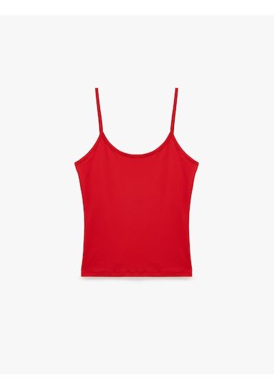 Koton U Yaka Kolsuz Slim Fit Basic Atlet Kırmızı 6sal30058ık