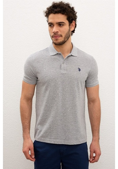 U.S. Polo Assn. Erkek Polo Yaka T-shirt Gri