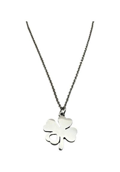 Arnes Jewelry Çelik Dört Yapraklı Yonca Kolye Gümüş