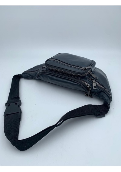 Nahitatyana Unisex Lacivert Cepli Hakiki Deri Freebag Bel Çantas Lacivert