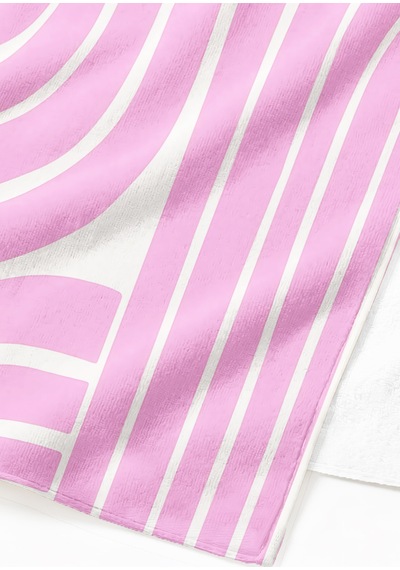 Modern Geometrik Çizgili Pembe Plaj Havlusu - Minimalist Retro Beyaz Hızlı Kuruyan Mikrofiber Havlu Gölgeli Porselen Modern Geometrik Çizgili Pembe Plaj Havlusu - Minimalist Retro Beyaz Hızlı Kuruyan Mikrofiber Havlu Gölgeli Porselen
