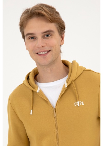 U.S. Polo Assn. Erkek Regular Fit Hardal Şardonlu Örme Hırka 50313755-VR151