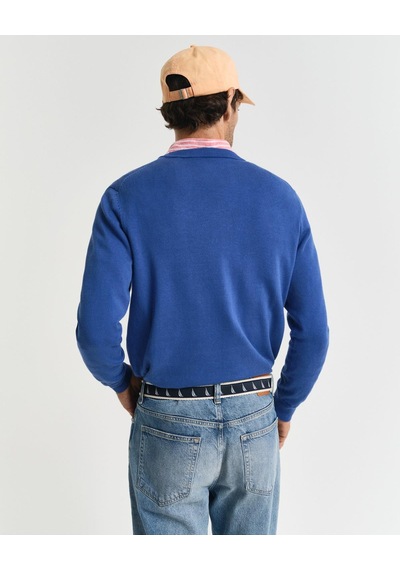 Gant Erkek Mavi Regular Fit Bisiklet Yaka Kazak-10544 Mavi