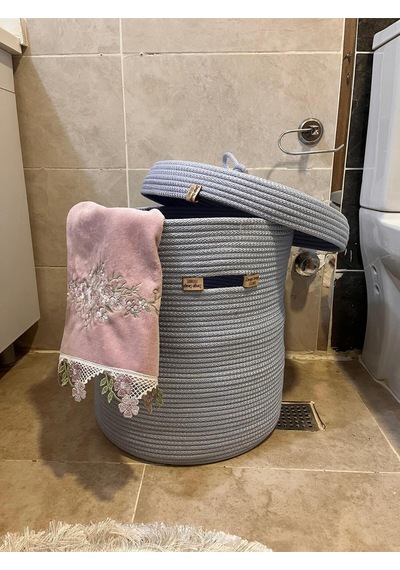 Zengin Design Home Banyo Camaşır Sepeti Zdh-051 Bebe Mavi