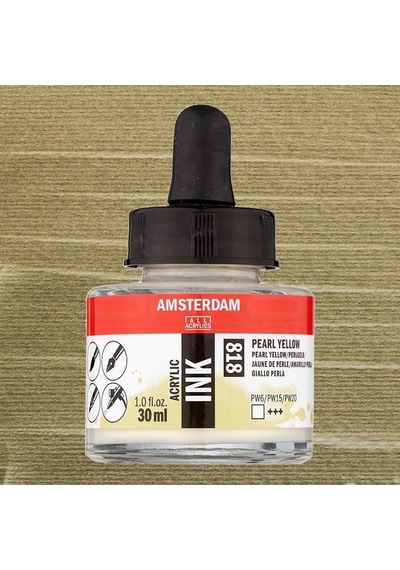 Talens Amsterdam Acrylic Ink 30ml 818 Pearl Yellow