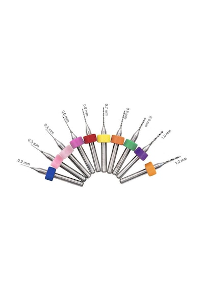 Koodmax 10 Adet 3d Yazıcı Micro Matkap Ucu Çelik Set 0.2-1.2mm Karbür Nozzle Temizleme İğnesi Kutulu