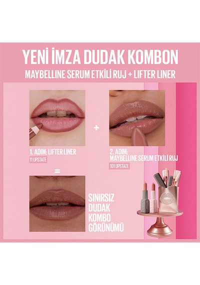 Maybelline New York Serum Etkili Hyalüronik Asit Ve Besleyici Yağ İçeren Satin Ruj 101 Upstate Maybelline New York Serum Etkili Hyalüronik Asit Ve Besleyici Yağ İçeren Satin Ruj 101 Upstate