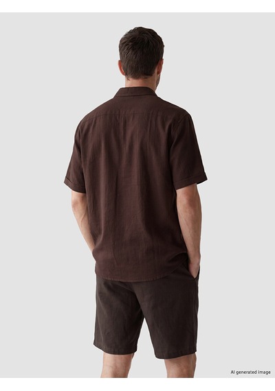 Lcwaıkıkı Classic Kahverengi Regular Fit Armürlü Erkek Gömlek