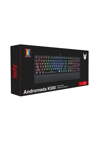 Izoly Andromeda K500 Blue Switch Rainbow Aydınlatmalı Mekanik Q Oyuncu Klavye