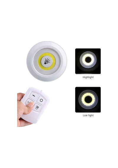 Uzaktan Kumandalı Kablosuz 3'Lü Led Spot Lambalar 3 Led+1 Kumanda