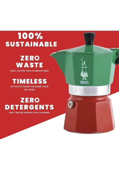 Bialetti - Moka Express Italia: 3 Cups Ocak Üstü Espresso Pişiric