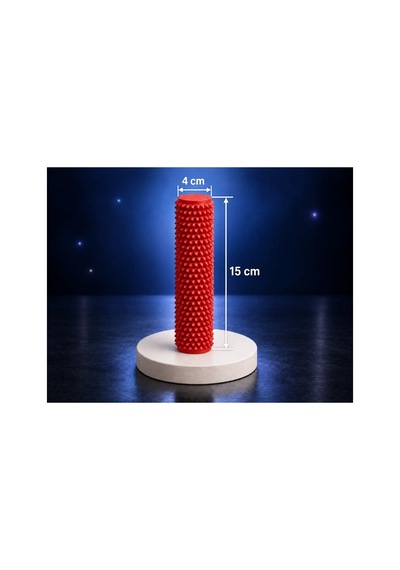 Alvera Dikenli Masaj Silindiri 15 X 4 Cm Ayak Ve Kas Masaj Rulosu - Kırmızı
