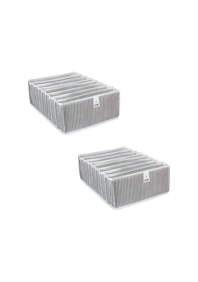 2'li Akordiyon Organizer Çekmece Içi Düzenleyici L Kumaş 20 X 30 Gri Diğer