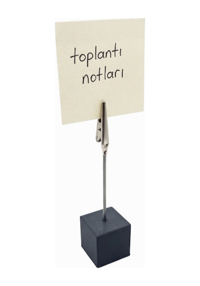 Metal Not Tutucu Metal Kıskaçlı Notluk Gri Masaüstü Not Tutacağı