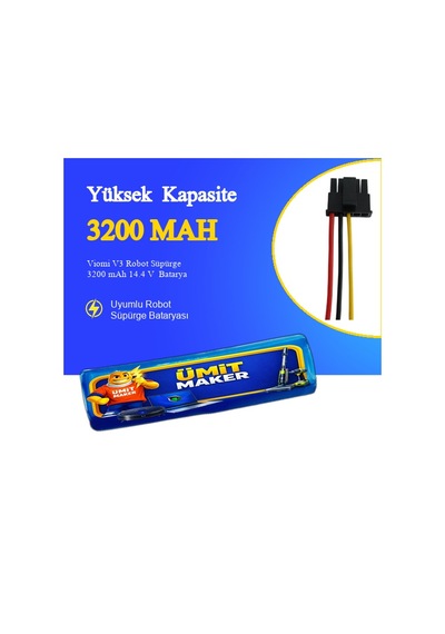 Viomi V3 Robot Süpürge 3200 Mah 14.4 V Yanmaz Batarya  Uyumlu Uzun Ömürlü, Yüksek Performans Pil