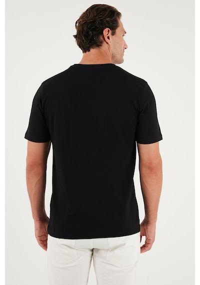 Buratti Pamuklu Baskılı Regular Fit Bisiklet Yaka Erkek T Shirt 59020205 Siyah