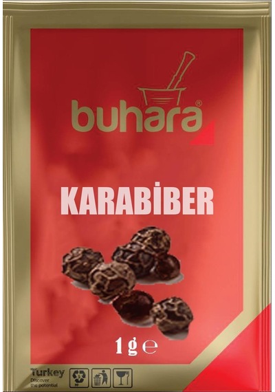 Buhara Tek Kullanımlık Karabiber Toz 1000 x 1 G