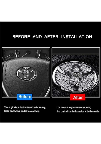 Toyota Taşlı Direksiyon Logosu Kristal Toyota Stone Steering