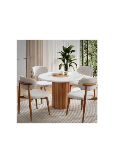 Modena Home Bohem Yemek Masası Sandalyesi Ahşap Sandalye Polo Mutfak Sandalyesi Bej