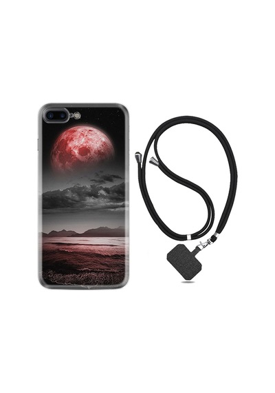 Iphone 7 8 Plus Uyumlu Kılıf Ipli Boyun Askılı Desenli Silikon Red World 1836