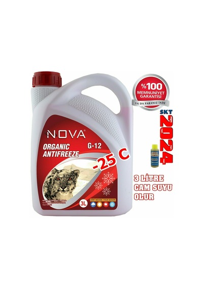 Nova -25 Derece Kırmızı Antifriz 3 Litre Cam Sabunu