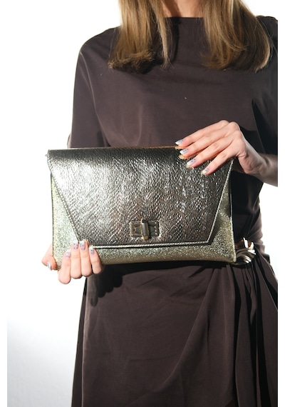 Maorı Altın Baskı Kadın Clutch Çanta