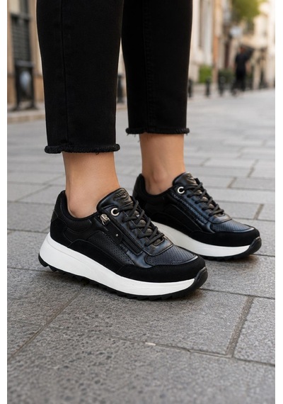 Moda Onn Kadın Sneakers Spor Ayakkabı Günlük Rahat Şık Modern Kalın Tabanlı Casual Ayakkabı Siyah Moda Onn Kadın Sneakers Spor Ayakkabı Günlük Rahat Şık Modern Kalın Tabanlı Casual Ayakkabı Siyah