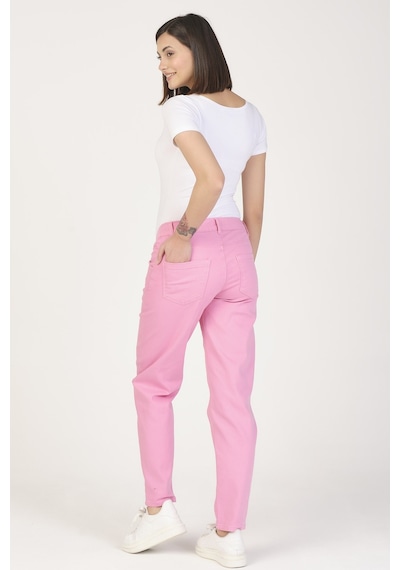 Busa Hamile Alt Karın Destekli Mom Fit Kot Pantolon Pembe-pembe