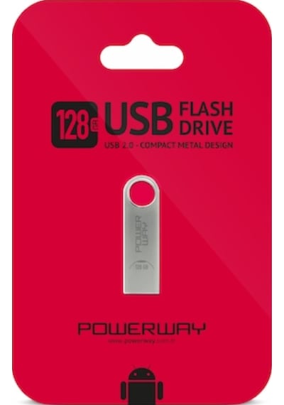 Upeka 128gb Usb 2.0 Flash Bellek Metal Usb Bellek Gümüş Renk