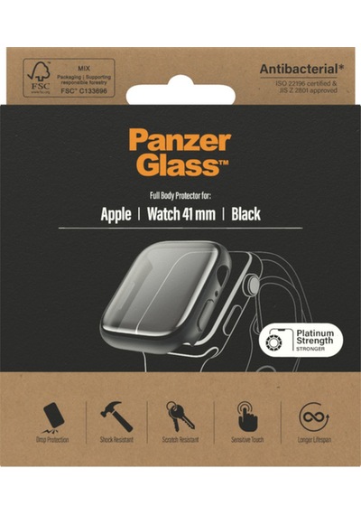Apple Uyumlu Watch  Series 9 8 7 41mm Siyah Full Body Çerçeveli Ekran Koruyucu