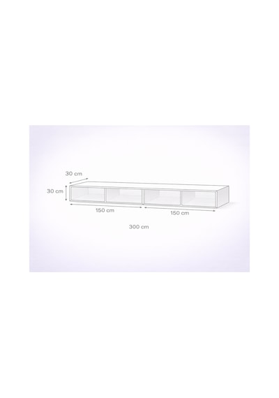 Mdf Livorno Tv Ünitesi - Mat Beyaz - 300 Cm Beyaz
