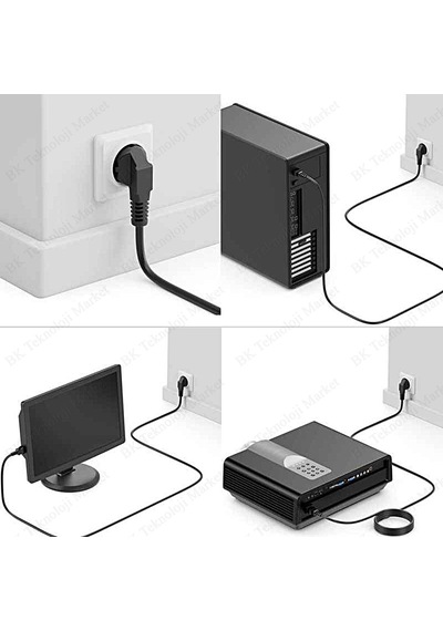Pc Monitör Tv Monitör Printer Power Şarj Kablosu - 1.5 Metre