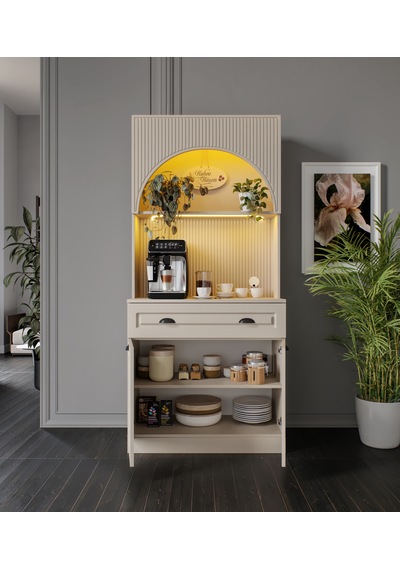 Siena Kum Beji Mini 90 Cm Komple Mdf Led Aydınlatmalı Kahve Köşesi