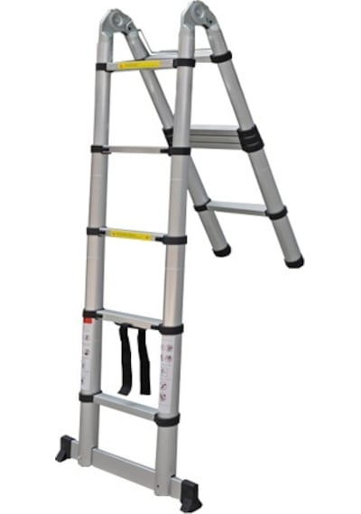 Cardilife 160 Cm+160cm 5+5 Basamaklı A Tipi Açılır Tip Alüminyum Teleskopik Merdiven 5+5