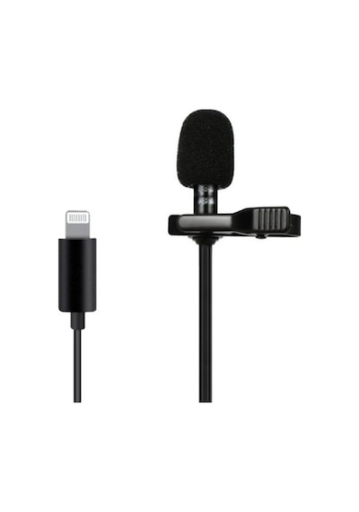 Iphone Lightning + 3.5 mm Aux Girişli Profesyonel Youtuber Yaka Mikrofonu