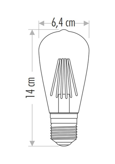 8w Rustik Led Ampul St64 E27 Amber Standart