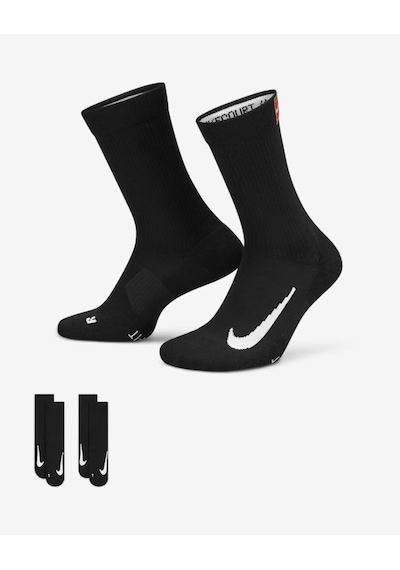 Nike Nikecourt Multiplier Cushioned Sk0118-010 Tenis Çorapları 2 Çift Sıyah