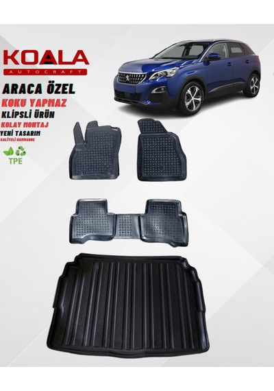 Peugeot 3008 Uyumlu Crossover Alt Bagaj 2016 Ve Sonrası Koala Paspas Bagaj Havuzu