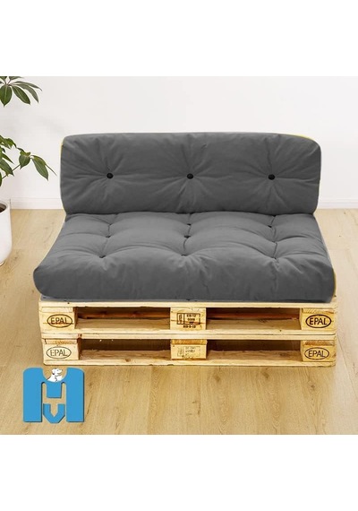 Mavi Vitrin İç Mekan Yıkanabilir Balkon Teras Yer Minderi Takımı Ebat 80x60 Cm Gri Çok Renkli