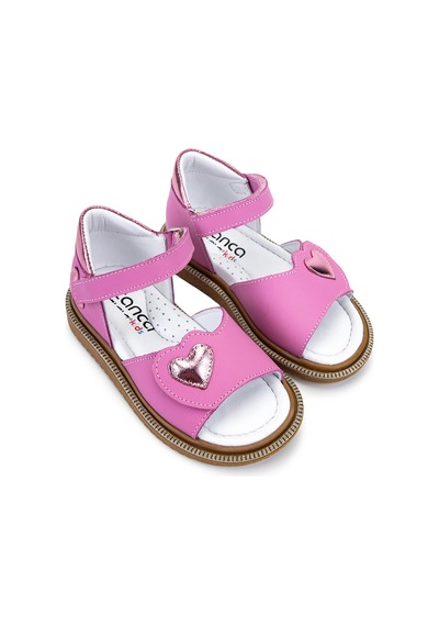 Tamer Tanca Çocuk Hakiki Deri Pembe Düz Sandalet 406 4768 Sndlt 21-25 Y26 Pembe